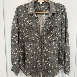 cloth & stone Charcoal Floral Button-Down Shirt